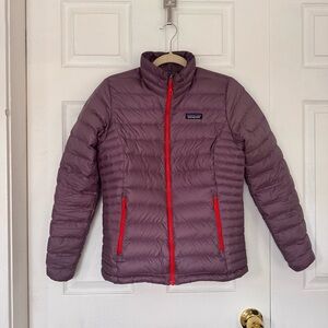 Patagonia Purple Puffer Jacket with Red Accents